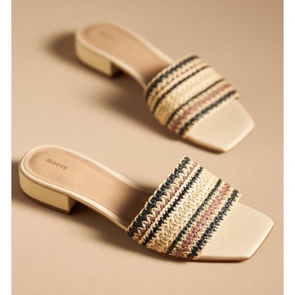 Anthropologie Maeve The Coralie Mule Slide Sandals Sz. 39 (US 8-8.5) - Picture 1 of 6